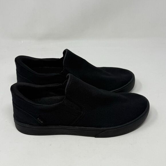 Kizik Venice Sneakers Womens 8.5 Triple Black Canvas Slip In Handsfree Shoes - Picture 3 of 16